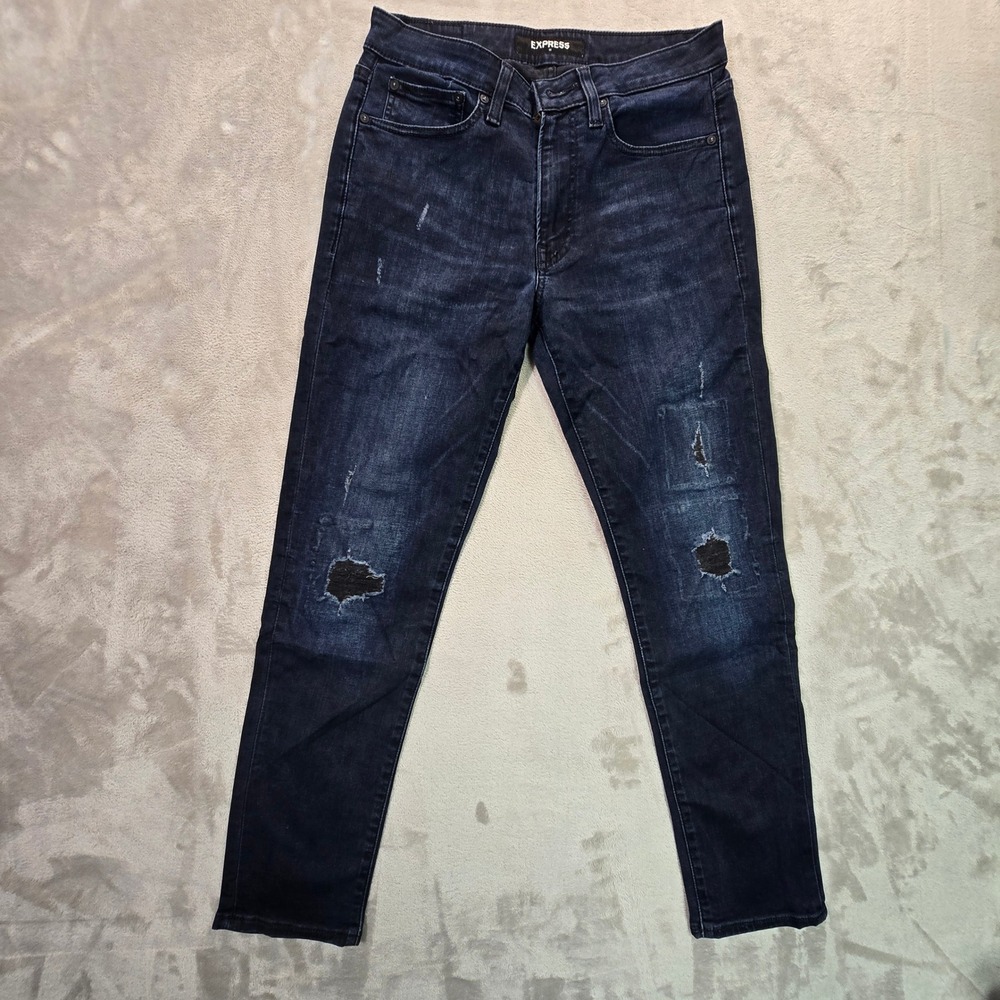 Express Hyper Stretch Slim Jeans Mens 30x30 Dark Indigo Blue 022840210